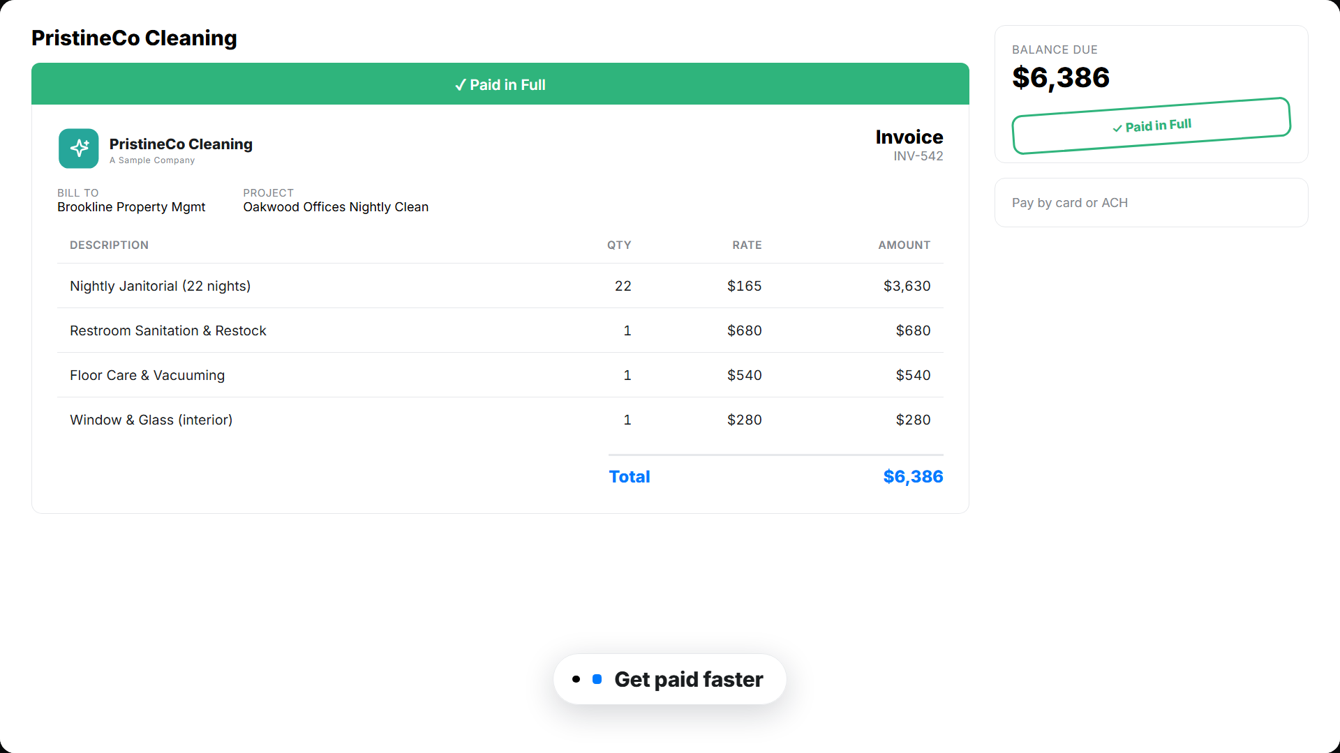cleaning service paid portal