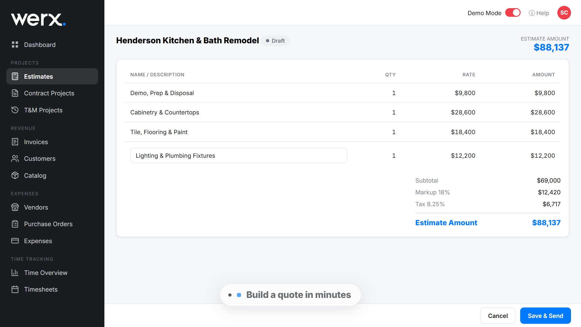 remodeling estimate still